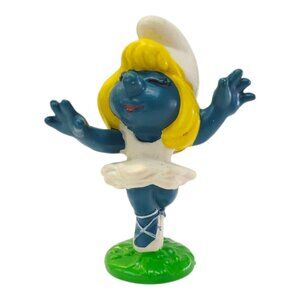 Peyo Schleich Ballerina Smurfette 2.25" Figure PVC 20098 Vintage 1978 Hong Kong